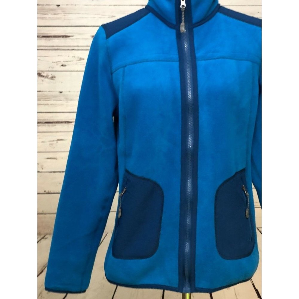 Green Tea Small Fleece Jacket Full Zip Coat Blue Anthropologie Womens Aqua - Picture 8 of 11